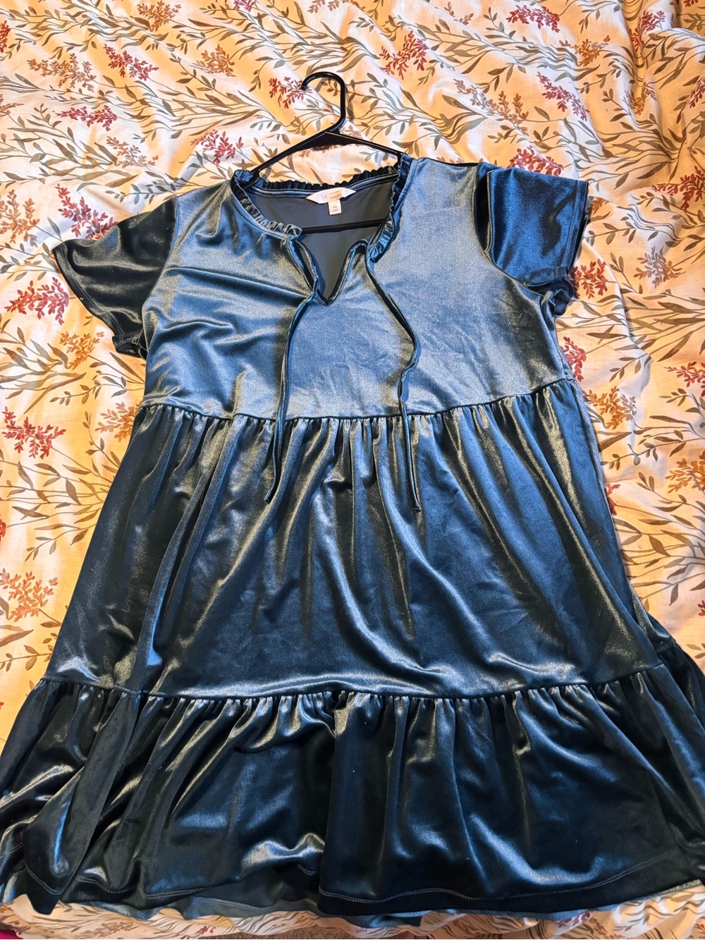 LC Lauren Conrad Shimmery Teal Midi Dress
